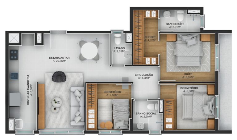 APARTAMENTO COM 3 DORMITÓRIOS, SENDO UM SUÍTE, DUAS GARAGEM, BOULEVARD VILA ROSA EM NOVO HAMBURGO