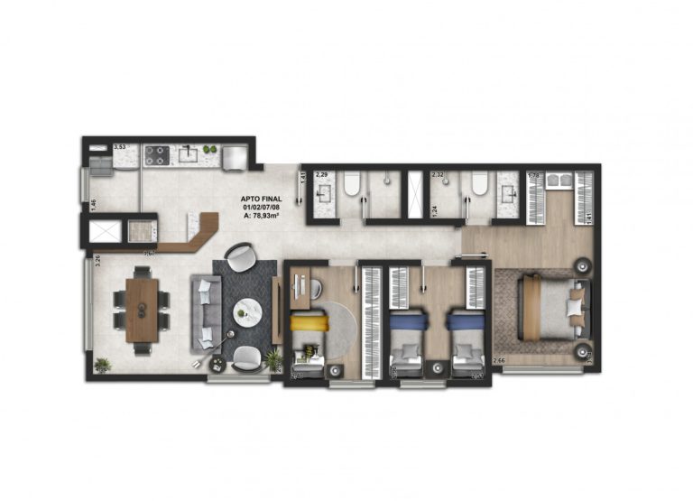 APARTAMENTO COM 3 DORMITÓRIOS, SENDO UM SUÍTE, DUAS VAGAS DE GARAGEM, CENTRO NH