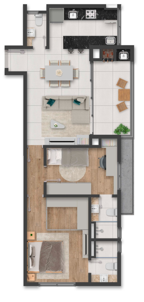 APARTAMENTO NOVO COM DUAS SUÍTES, DUAS GARAGENS, NO VILA ROSA NH